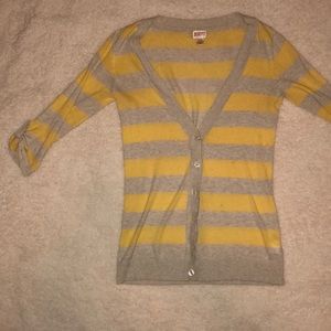 Yellow and tan striped cardigan
